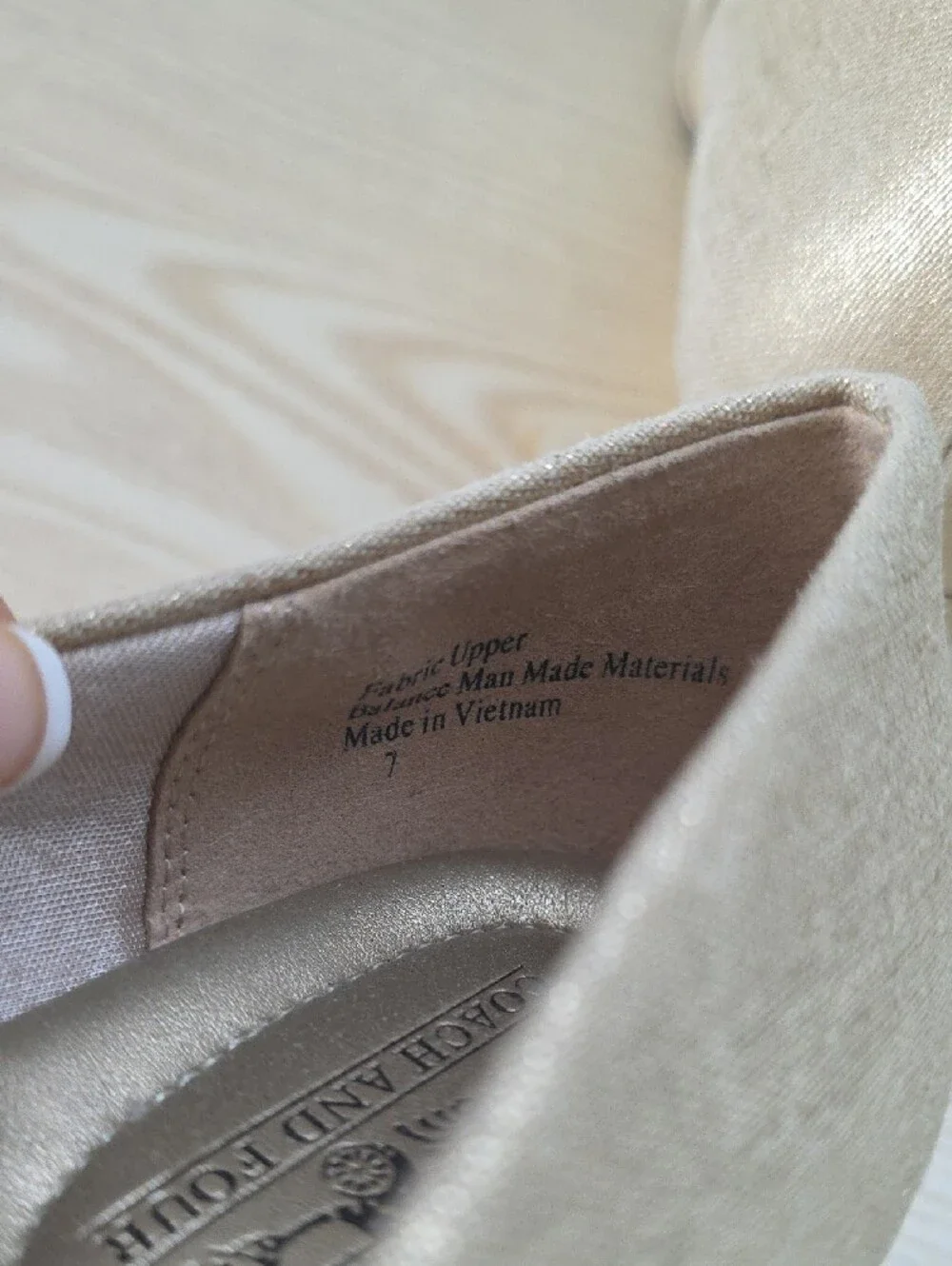 Coach and Four Shimmery Gold Ballet Flats